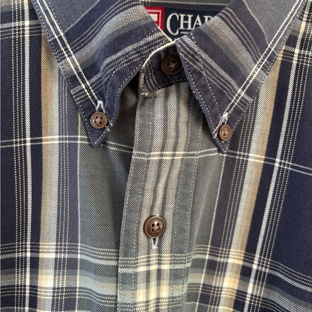Vintage Chaps Ralph Lauren Plaid Button Down Shirt Men Large Old Money Academia - Picture 6 of 10